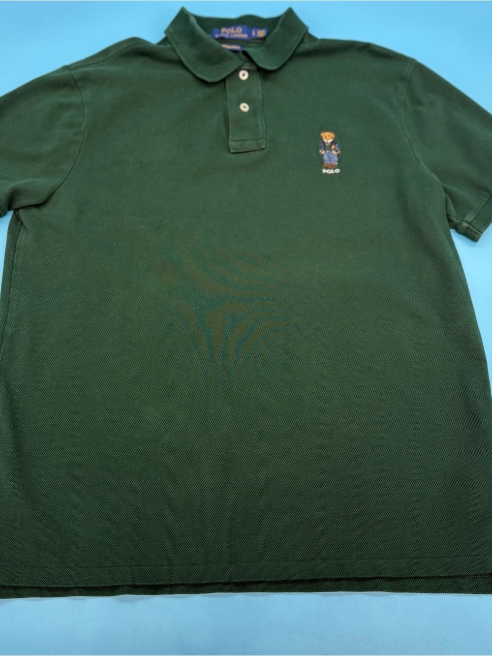 Polo Ralph Lauren Preppy Polo Bear Embroidered Polo Shirt Men’s Green Size LG